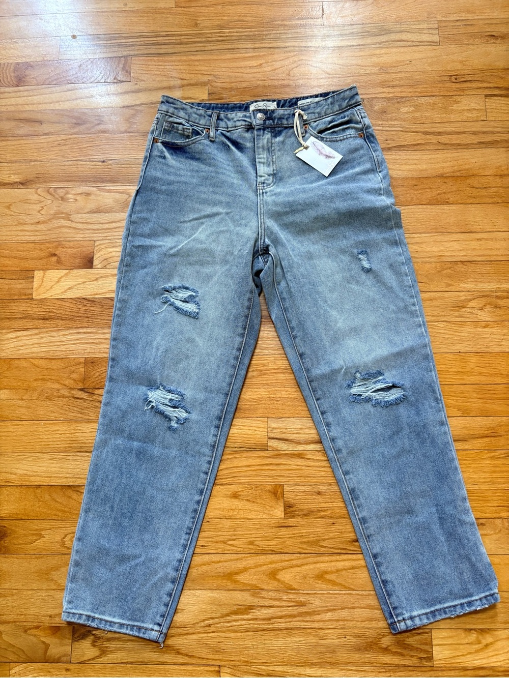 Jessica Simpson Light Blue Distressed Boyfriend Jeans